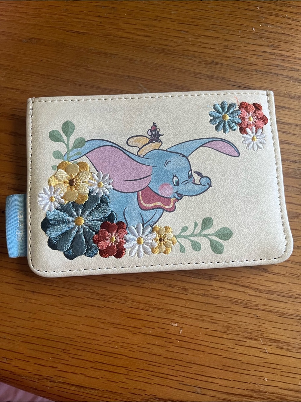 Disney Blue Dumbo Floral Card Holder in Cream
